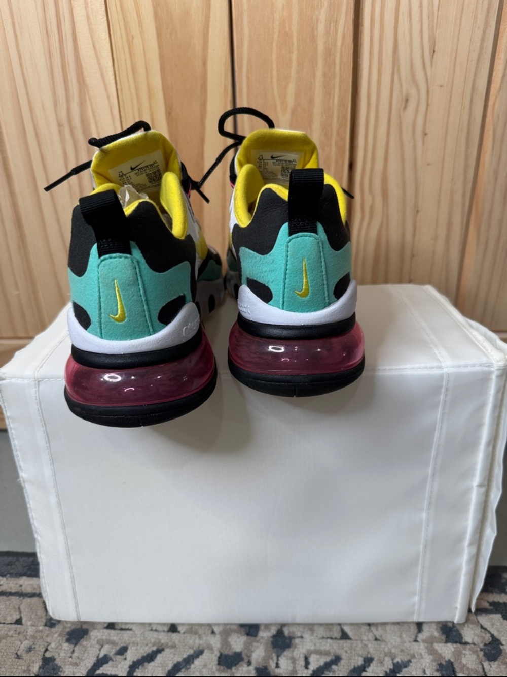 Nike Women’s Multicolor Air Max Sneakers — White, Yellow, Purple, Teal, Black - Picture 4 of 5